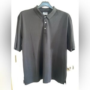 PGA Tour Black Airflux Polo Shirt Classic Design Short Sleeves